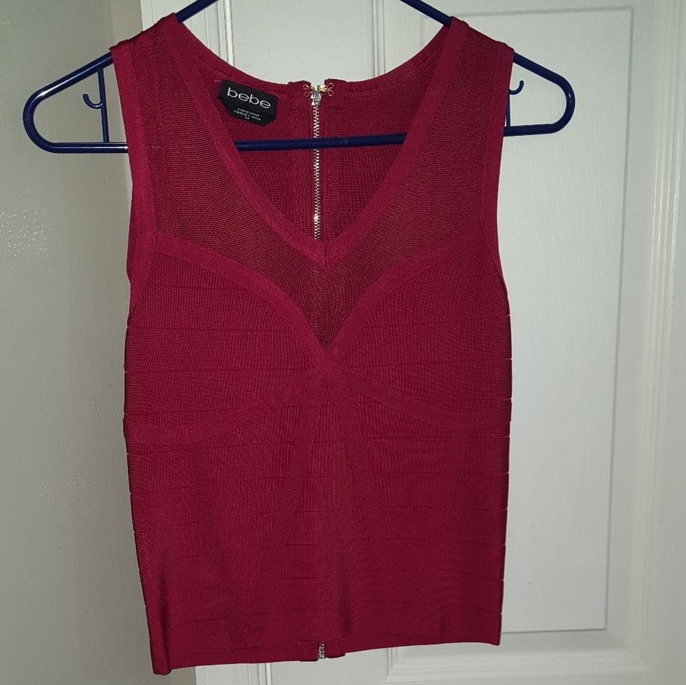 BEBE mesh stretch top